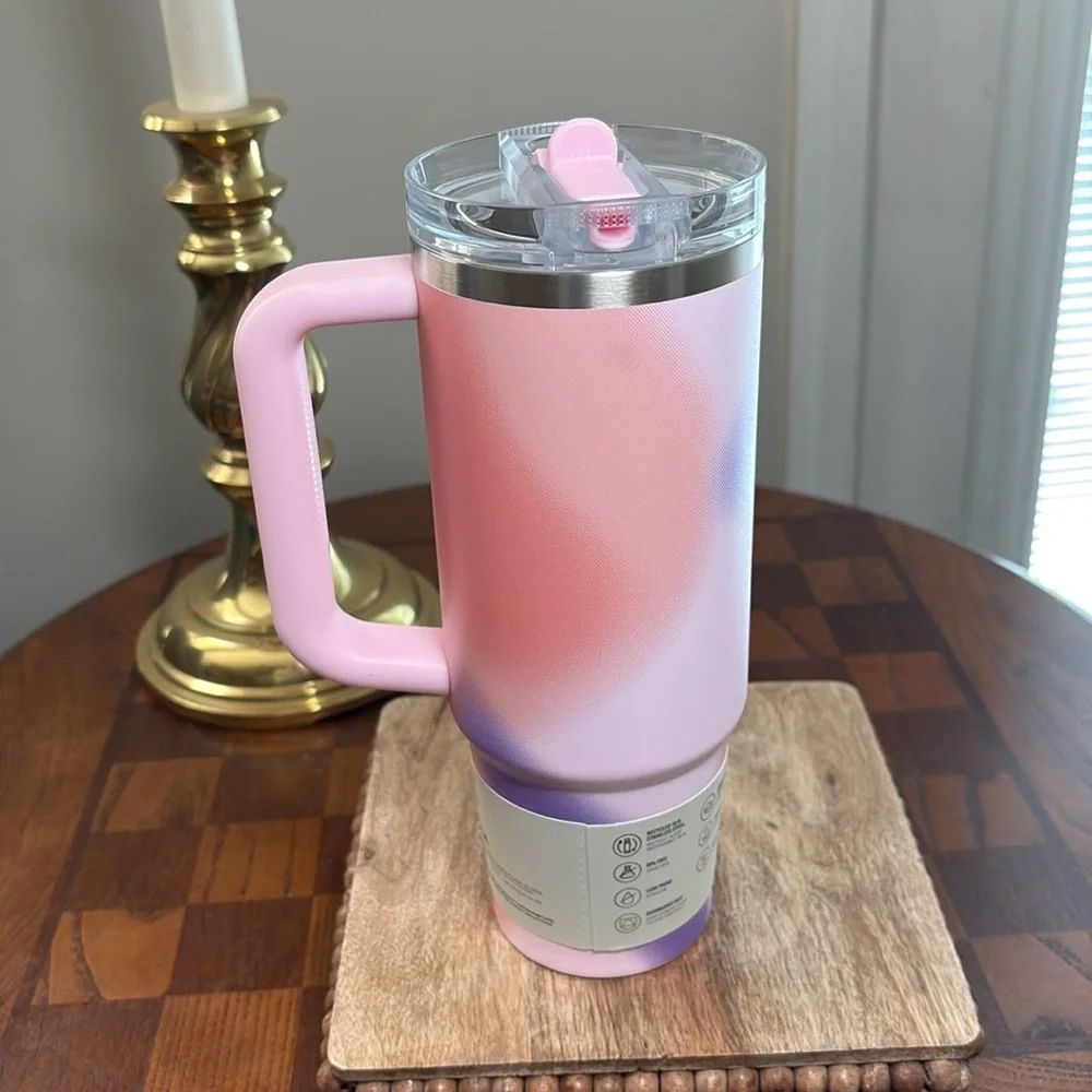 40 oz Stanley pink/purple flip top tumbler - Picture 2 of 5